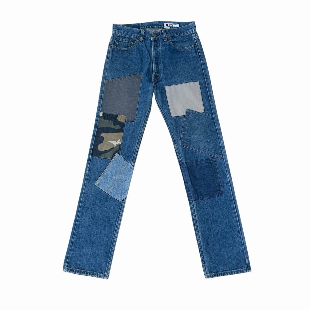 Vintage 90’s Patchwork Jeans Button Fly, Size 30